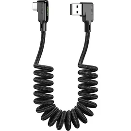 Mcdodo Klebewinkel 90 Feder Led Usb Typ-C Telefonkabel 1.8m Schwarz Ca-7310 - Schwarz