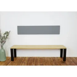 Lycce Wandkissen GRAU L Breite 115cm Kunstleder mit Montage-Set