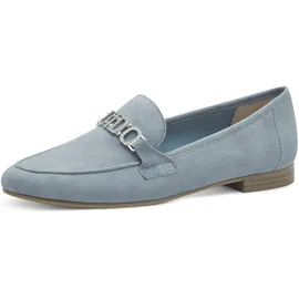 Marco Tozzi by Guido Maria Kretschmer Damen Slipper aus Leder Elegant, Blau (Polar), 38 EU