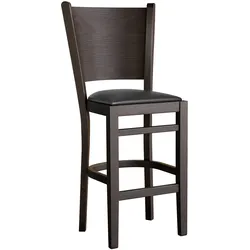 2er-Set Bistro Barhocker | Leder | Schwarz | Gastro Barhocker