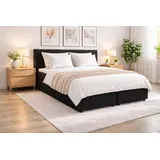 MODERN Furniture Boxspringbett CALMA Basic ohne Bettkasten 140x200 Schwarz, Etna 100 - Schwarz