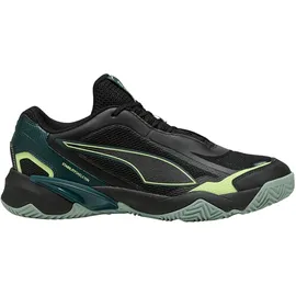 Puma Solarstrike 4 Hallenschuhe Unisex black/green terrain/fizzy light/light moss 37