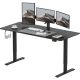 SANODESK Elektrischer Höhenverstellbarer Schreibtisch 180 x 80 cm, Ergonomischer Tischplatte, Steh-Sitz Tisch Computertisch, einfache Montage(schw... - Schwarz