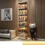 JSDMBD Acryl-Display-Riser-Regal für Pops-Figuren, klarer großer 4-Stufen-Display-Ständer Eckvitrine Glasvitrine Standvitrine Acryl Vitrine Doppeltüren mit Großer Kapazität Sammlervitrine