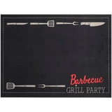 primaflor Primaflor-Ideen Fußmatte »BBQ Grillunterlage GRILL PARTY«, rechteckig, schwarz