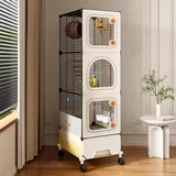 WXXSHGDW Wellensittich Käfig, Vogelkäfig Groß, Vogelkäfig Wellensittich mit Rädern, Vogelkäfige für Den Innenbereich, mit Bunter Leiter, Schaukel, Vogelnest