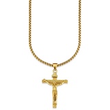 bruno banani Kette mit Anhänger »Schmuck Geschenk, Halskette Kreuz Gravur INRI Venezianerkette Gold«, 55856568-0 gelb