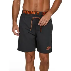 DENIMFY Badehose Herren Lang Badeshorts Doppelter Bund DFNeo Tunnelzug 4XL
