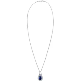 Elli Halskette Tropfen Synthetischer Saphir Blau 925 Sterling Silber