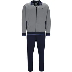 hajo Herren Hausanzug, lang - Klima-Komfort, Zip-Jacke, Homewear Blau 2XL