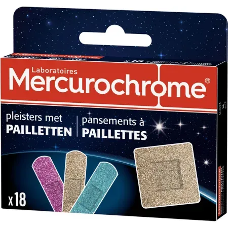 Mercurochrome Glitter-Pflaster 18 Stück