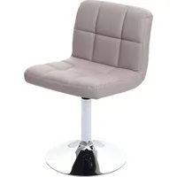 MCW Esszimmerstuhl Cadiz, Küchenstuhl Stuhl, drehbar Kunstleder taupe-grau, Chromfuß