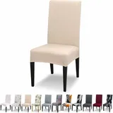 Stretch Stuhlhussen 4er Set Esszimmerstuhlbezug Universal Waschbar Modern Schonbezüge Stuhlhusse Für Esszimmer Dekoration Restaurant Hotel Bouquet Beige 45x65cm