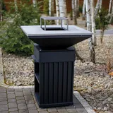 Kratki Grill / Feuerstelle Quadrum | mit Holzplatte | QUADRUM/BBQ/H/B