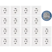 McPower Schutzkontakt-Steckdose McPower ''Flair'' Klemmanschluss, 18er-Pack, inkl. Rahmen