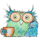 wall-art Wandtattoo »Vogel Kaffee Eule Coffee Owl«, (1 St.), selbstklebend, entfernbar, bunt