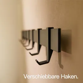 Designfabrik Hamburg Garderobenhaken Modern 80 x 7 x 5 cm Schwarz
