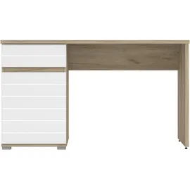 Home Affaire Schreibtisch Elan, Breite 130 cm, Front in Rillenoptik, grifflos, ABS-Schutzkanten beige|grau
