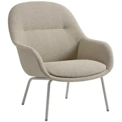 Muuto Fiber Lounge Armchair, tube base, ecriture 240 / grau