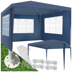 tectake® Pavillon, 3 x 3 m, mit UV-Schutz, inklusive Spannseile und Heringe
