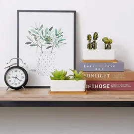 luxuskollektion Bambus Untersetzer Set Tablett Holz Deko Serviertablett