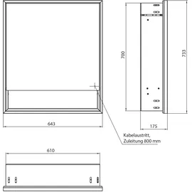 EMCO Loft 60 cm grau mit LED