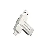 KingSpec External SSD 256GB, Up to 550MB/s, USB Flash Drive 2-in-1 USB C & USB A, Thumb Drive Memory Stick SSD Portable Hard Drive Compatible with iPhone 15/PS4/PS5/Android Phone/Windows/Mac...