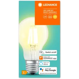 LEDVANCE Volks-Licht E27 Smarte LED Lampe | Bluetooth | warmweiss | dimmbare GlÃ1/4hbirne | kompatibel