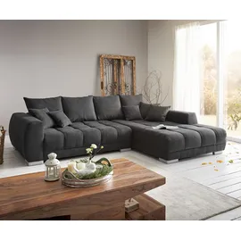 DeLife Eckcouch Mikrofaser 3-Sitzer Schwarz