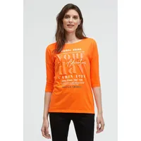 Soccx Damen, Shirt mit verkürzten Ärmeln und Label Print