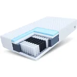 Fdm - Matratze 180x200 Taschenfederkern enna max 7 Zonen H2 H3 25 cm hr Schaum Polyurethanschaum jersey