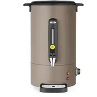 HENDI Heißgetränkespender, UNIQ, für Glühwein und Wasser, tropffreier Zapfhahn, Wasserstandsanzeige, Glühweinkocher, Heißgetränkeautomat, 16L, 230V/1650W, 357x380x(H)502mm, Edelstahl, PP, Taupe
