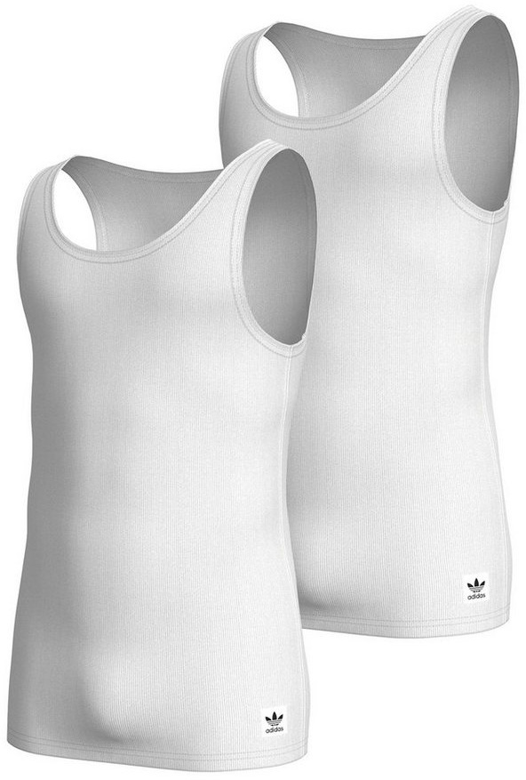 adidas Originals Tanktop Comfort Rib Cotton (2-tlg) Tank-top unterhemd unterzieh-shirt weiß XXL