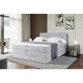 altdecor Boxspringbett BARWA KING - 160x200 - H3/H4 - Hellgrau