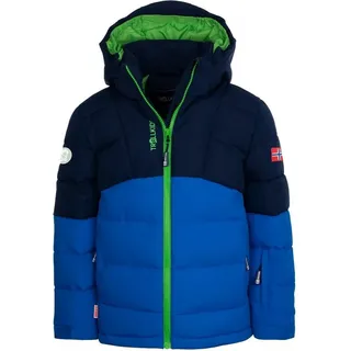 TROLLKIDS Gryllefjord Jacket - Medium Blue / Bright Green - 104