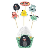 Folat 68306 Cupcake Deko-Set Monster Bash-12-teilig, Mehrfarben