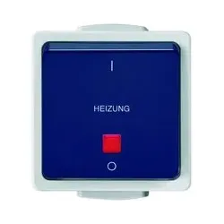 1St. Heizungsnotschalter FR AP IP54 10A 250V hellgraustahlblau