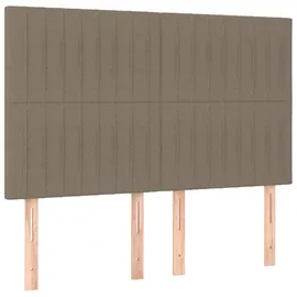 vidaXL Boxspringbett mit Matratze & LED Taupe 140x200 cm Stoff