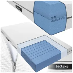 tectake® Matratze, verschiedene Größen, langlebig und formstabil, waschbarer Bezug aus atmungsaktivem 3D-Meshgewebe
