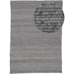 Wollteppich MY HOME "Passau Handwebteppich", grau, B:60cm H:10mm L:90cm, Wolle, Jute, Teppiche, Naturfaser, Wolle, handgewebter Wendeteppich, Schlafzimmer, Wohnzimmer