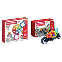 MAGFORMERS 701005 Konstruktionsspielzeug & 707019 Transform Wheel Set, Multicolor, 26.2 x 18.2 x 8 cm