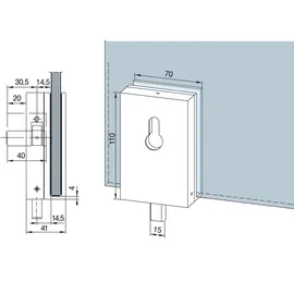 dorma glas Überschubschloss PZ vorgerichtet Silber 05.106