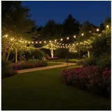 ideoon lights Lichterkette Solar 12,5m 100 LEDs spritzwassergeschützt IP44 weiß