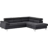 Cotta Ecksofa "Komaris L-Form, B: 249 cm", grau (lava), B:249cm H:72cm T:100cm, Microfaser PRIMABELLE (100% Polyester);Kunstleder SOFTLUX;Feinstruktur (100% Polyester);Kunstleder SOFTLUX/Struktur (100% Polyester);NaturLEDER, Sofas, Ecksofa, mit