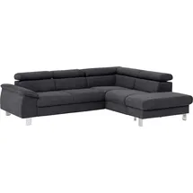 Cotta Ecksofa "Komaris L-Form, B: 249 cm", grau (lava), B:249cm H:72cm T:100cm, Microfaser PRIMABELLE (100% Polyester);Kunstleder SOFTLUX;Feinstruktur (100% Polyester);Kunstleder SOFTLUX/Struktur (100% Polyester);NaturLEDER, Sofas, Ecksofa, mit