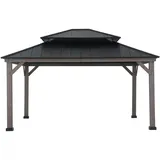 Sunjoy Zedernholz Gazebo Rysy 4,5 x 3,9 m Schwarz/Grau