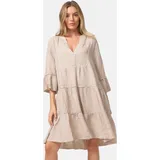 pm selected Sommerkleid Minikleid Rüschen Beige Einheitsgröße