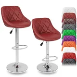TRESKO Barhocker Barstuhl Tresenhocker Küchenhocker Hocker Loungesessel 2x weinrot,