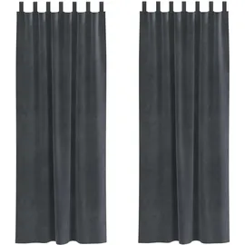 vidaXL Verdunkelungsvorhänge 2 pcs Hellgrau 140 x 260 cm