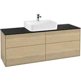 Villeroy & Boch Finion Waschtischunterschrank G19200PC 160x60,3cm, Emotion, Abdeckplatte black matt, Oak Veneer